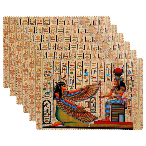Placemats Dining Table Place Mats Cloth Placemats Kitchen Table Mats Indoor Outdoor Placemat, Ancient Egypt Ethnic Tribal Vintage Retro