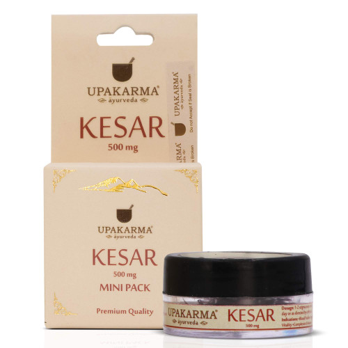 Upakarma Certified Natural, Pure and Organic Finest A++ Grade Kashmiri Kesar / Saffron Threads Mini Pack 0.5 Gram - Pack of 3