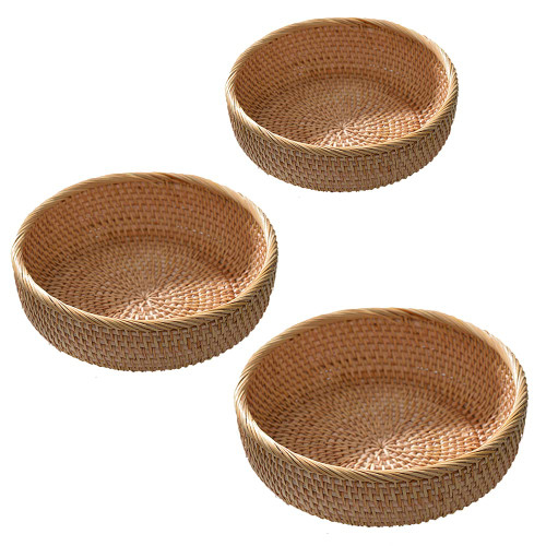 3pcs Wicker Bread Basket Wicker Fruit Baskets Natural Wicker Bowl Willow Woven Bread Basket Bread Serving Basket, Hand Woven Rattan Round Food Storage Kitchen Dining Table Decorative 3pcs Wicker Bread Basket Wicker Fruit Baskets Natural Wicker Bowl Willow Woven Bread Basket Bread Serving Basket, Hand Woven Rattan Round Food Storage Kitchen Dining Table Decorative