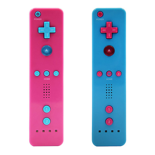 Wii Controller 2 Pack, Wii Remote Controller Compatible with Nintendo Wii and Wii U, Wii Controller with Silicone Case and Wrist Strap(No Motion Plus)