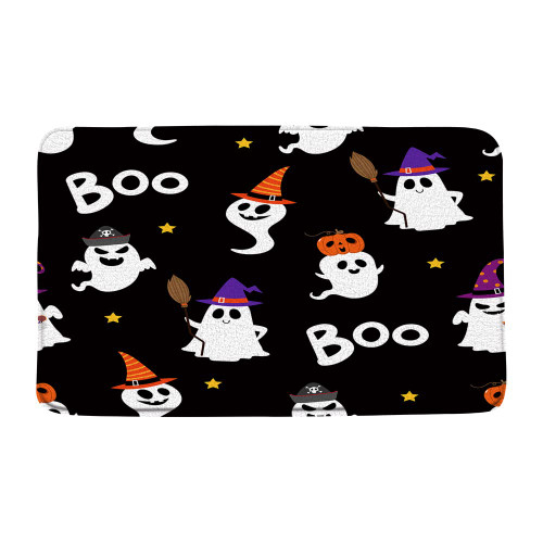 Happy Halloween Bath Mat Funny Spooky Chost Witch Magic Hat Pumpkin Star Horror Scary Cartoon Bathroom Mat Rug Memory Foam Doormat?17.8x29.5 Inch