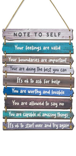 XYGJWZS Mental Health Reminders Therapy Positive Affirmations Wall Decor Inspirational Wall Art Psychology Feelings Office Decor (Dark Color)