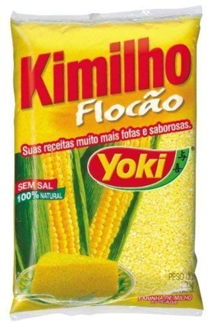 Yoki Kimilho Flocao Corn Flour 17.63 | Farinha de Milho Flocada 500g (Pack of 4)
