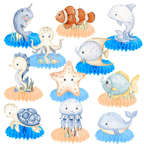 12Pcs Ocean Sea Animal Honeycomb Centerpieces Ocean Animals Baby Shower Decorations Under The Sea Party Table Centerpieces Sea Animals Decorations for Sea Theme Birthday Party Supplies 12Pcs Ocean Sea Animal Honeycomb Centerpieces Ocean Animals Baby Shower Decorations Under The Sea Party Table Centerpieces Sea Animals Decorations for Sea Theme Birthday Party Supplies
