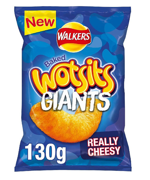 Walkers Chips Wotsits Cheesy GIANTS 130g Snacks Baked, not Fried, Cheese