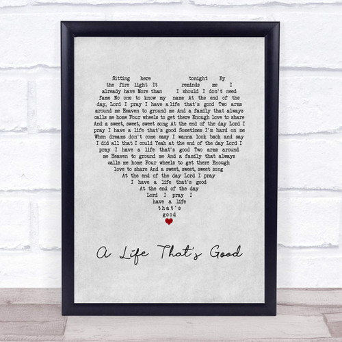 A Life That's Good Grey Heart Song Lyric Grey Heart Poster Art Print