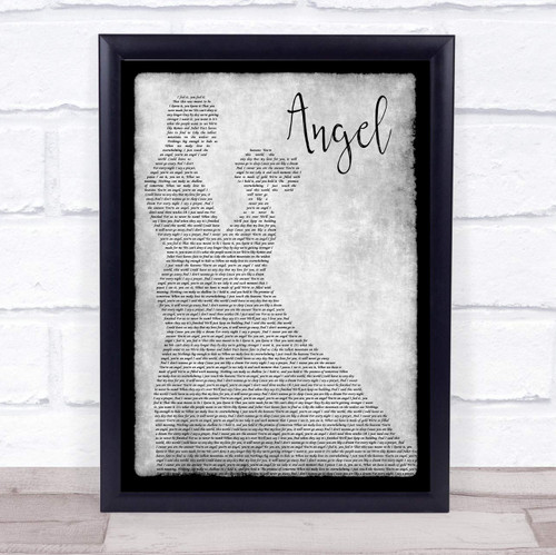 Angel Grey Man Lady Dancing Song Lyric Quote Music Poster Gift Present Wedding Song Art Print