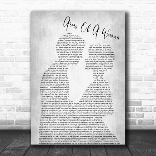 Arms of A Woman Man Lady Bride Groom Wedding Grey Song Lyric Print Arms of A Woman Man Lady Bride Groom Wedding Grey Song Lyric Print