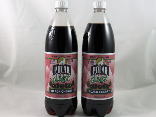 Black Cherry Soda by Polar Beverages 1 liter (33.8 fl oz) Bottles (2 Bottles)