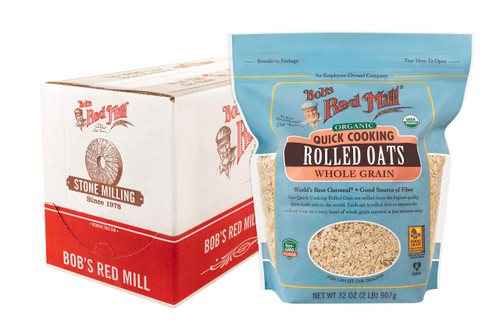 Bob's Red Mill Organic Quick Cooking Rolled Oats, 32-ounce (Pack of 4)