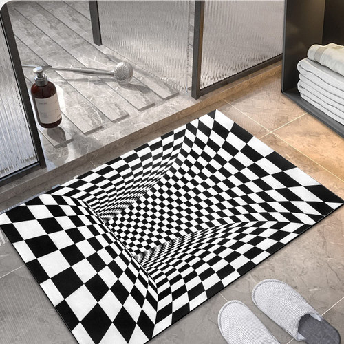 Cojzlx Bath Mat Rug 17.3"x23.6" 3D Bathroom Rugs Super Absorbent Quick Dry Rubber Backed Dirt Resistant Door Rugs Floor Mats for Bathroom Non Slip Bathroom Rug for Shower Sink Bathtub