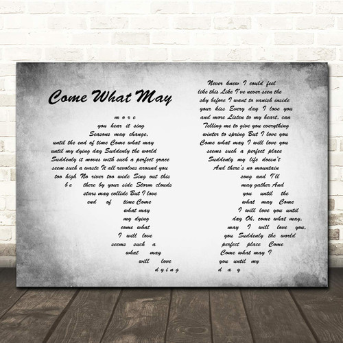 Come What May Man Lady Couple Grey Song Lyric Quote Wall Art Poster Gift Present Print