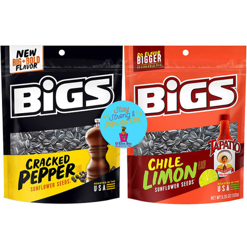D'Elite Box Sunflower Seeds Variety Pack 2 Flavor Combo BIGS Cracked Pepper and Chile Limon 5.35oz bags each - Keto Friendly - Pack of 2 comes bundled with an inspirational magnet by D'Elite Box D'Elite Box Sunflower Seeds Variety Pack 2 Flavor Combo BIGS Cracked Pepper and Chile Limon 5.35oz bags each - Keto Friendly - Pack of 2 comes bundled with an inspirational magnet by D'Elite Box