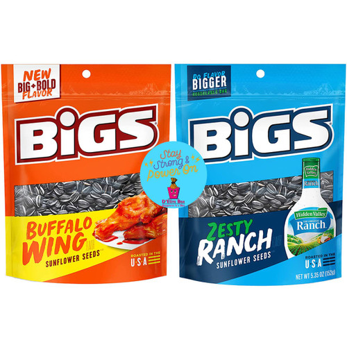 D'Elite Box Sunflower Seeds Variety Pack 2 Flavor Combo BIGS Zesty Ranch and Buffalo Wing 5.35oz bags each - Keto Friendly - Pack of 2 comes bundled with an inspirational magnet by D'Elite Box D'Elite Box Sunflower Seeds Variety Pack 2 Flavor Combo BIGS Zesty Ranch and Buffalo Wing 5.35oz bags each - Keto Friendly - Pack of 2 comes bundled with an inspirational magnet by D'Elite Box