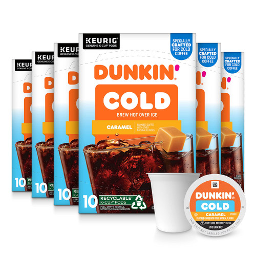 Dunkin' Cold Caramel Flavored Coffee, 60 Keurig K-Cup Pods