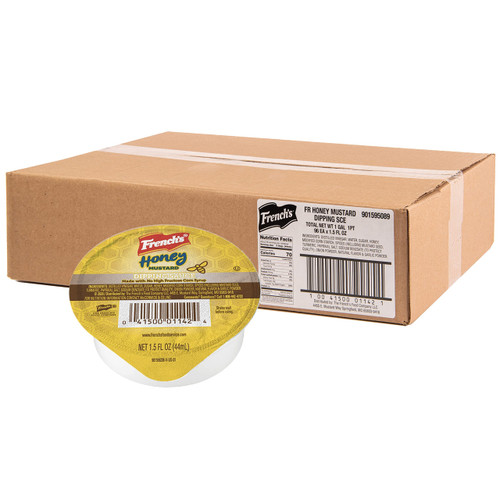 French's Honey Mustard Dipping Sauce, 1.5 fl oz (Pack of 96) - 96 Pack of 1.5 Fluid Ounce Containers of Honey Mustard Cups, Perfect Single-Serve Size for Takeout & Delivery