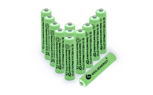 GLEPOWEER Rechargeable AAA Batteries, 1.2V 600mAh NiMH Precharged Triple A Solar Batteries for Garden Lights, Remotes Mice and Household Devices (Pack of 12)