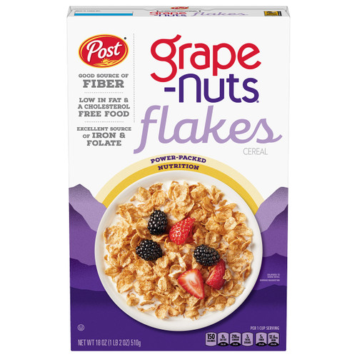 Grape Nuts Post Flakes Breakfast Cereal, Whole Grain, Heart Healthy, 18 Ounce Box (Pack Of 4) Grape Nuts Post Flakes Breakfast Cereal, Whole Grain, Heart Healthy, 18 Ounce Box (Pack Of 4)