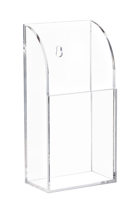 HBlife Acrylic Remote Holder Organizer, Clear TV Remote Control Holder Wall Mount Remote Caddy for Bedside, 2 Compartments