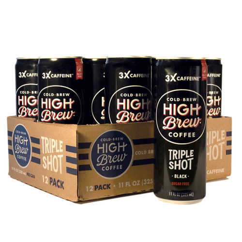 High Brew Coffee, Cold Brew, Triple Shot Black, Sugar Free & Dairy Free, 11 Fl Oz Can (Pack of 12)