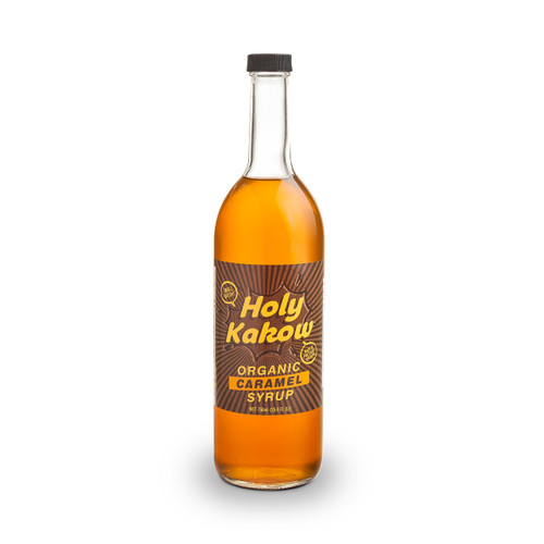 Holy Kakow Cafe Organic Caramel Syrup - Caramel Syrup, Coffee Syrup, Organic Syrup for Coffee, Caramel Syrup for Coffee, Add to Latte, Cocktail and Shake, Real Food Ingredients, Specific Flavor - 750ml