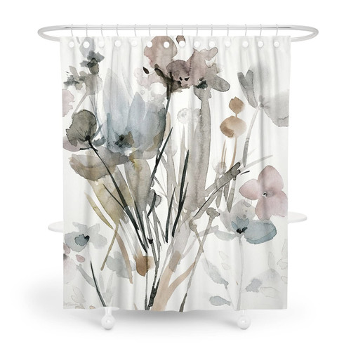JIYANJ Shower Curtains for Bathroom Floral Shower Curtain Set White Grey Pink Flower Fabric Shower Curtain Boho Modern Beige Waterproof Farmhouse Shower Curtain with 12 Hooks 72 X 72 Inches JIYANJ Shower Curtains for Bathroom Floral Shower Curtain Set White Grey Pink Flower Fabric Shower Curtain Boho Modern Beige Waterproof Farmhouse Shower Curtain with 12 Hooks 72 X 72 Inches