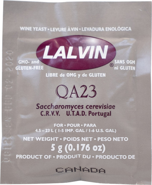 Lalvin QA23 Wine Yeast - 5 g Sachet (Pack of 25)