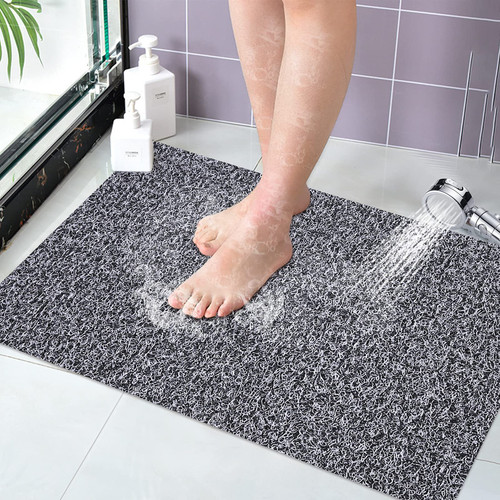 Leotruny PVC Loofah Bathtub Mats Non Slip Shower Mat for Bathroom Wet Area Quick Drying (24''x16'', C04-Mix Color)