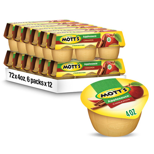 Mott's Cinnamon Applesauce, 4 Ounce Cup, 6 Count (Pack of 12) Mott's Cinnamon Applesauce, 4 Ounce Cup, 6 Count (Pack of 12)
