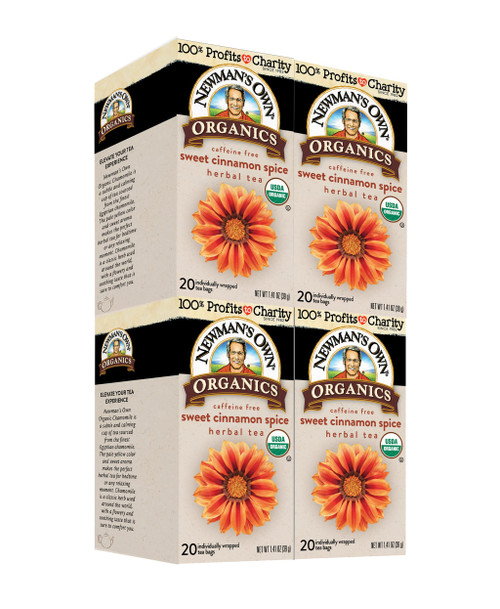 Newman's Own Organic Sweet Cinnamon Spice Herbal Tea with Rooibos Tea with Organic Ginger 20 Individually Wrapped Tea Bags Per Box (Pack of 4) USDA Certified and Kosher Cinnamon Tea Caffeine-Free Newman's Own Organic Sweet Cinnamon Spice Herbal Tea with Rooibos Tea with Organic Ginger 20 Individually Wrapped Tea Bags Per Box (Pack of 4) USDA Certified and Kosher Cinnamon Tea Caffeine-Free