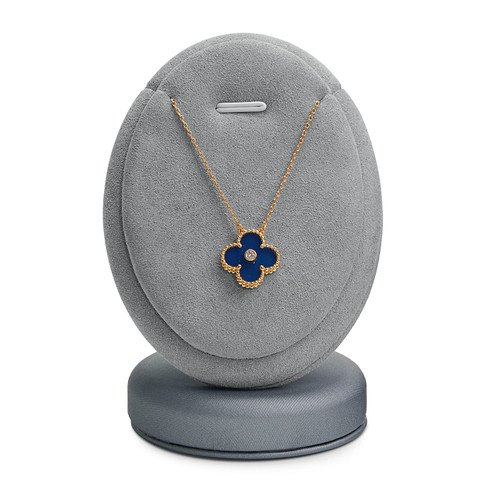 Oirlv Premium PU Leather Necklace Display Stand Necklace Organizer Jewelry Display Set for Selling (Light Grey)