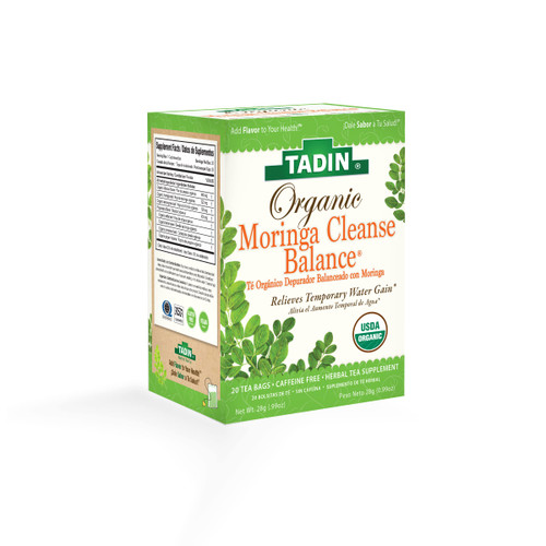 Tadin Organic Moringa Cleanse Balance Herbal Tea, Caffeine Free, 20 Tea Bags Per Box, Pack of 6 Boxes Total,20 Count(Pack of 6)