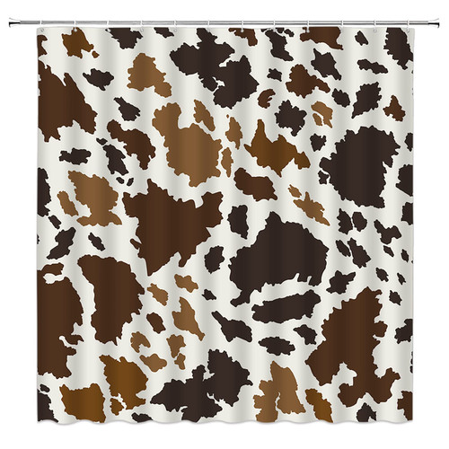 WIYKMK Cow Print Shower Curtain Brown Cowhide Farmhouse Animal Milk Cow Skin Rustic Fabric Bathroom Curtain Set with Hooks?70" WX70 H? WIYKMK Cow Print Shower Curtain Brown Cowhide Farmhouse Animal Milk Cow Skin Rustic Fabric Bathroom Curtain Set with Hooks?70" WX70 H?