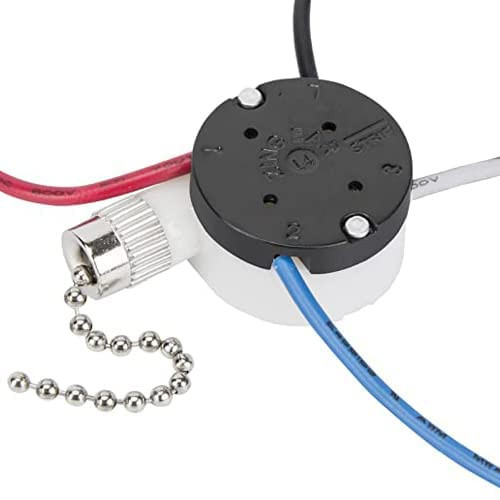 ZE-208s E89885 Ceiling Fan Switch 3 Speed 4 Wire Pull Chain Switch-Sliver