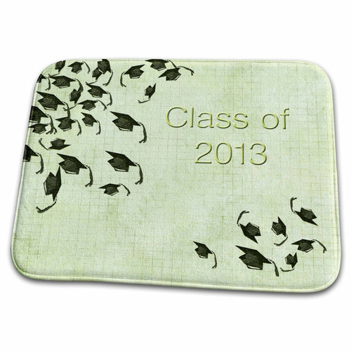 3dRose Graduation Caps in The Air, Square Textured Design,... - Bathroom Bath Rug Mats (rug-101987-1)