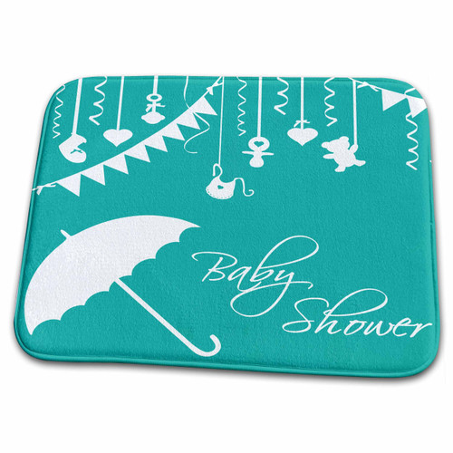 3dRose Turquoise Baby Shower - Teal Blue for Baby boy or... - Bathroom Bath Rug Mats (rug-120279-1)