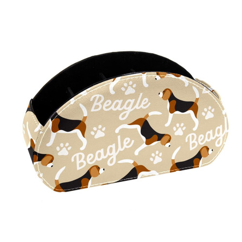 Lyetny Desktop Pen & Pencil Storage Cups Beagle Dog Puppy Beige Background Pen Organizer Makeup Brush Holders Pencil Cup for Office College Home