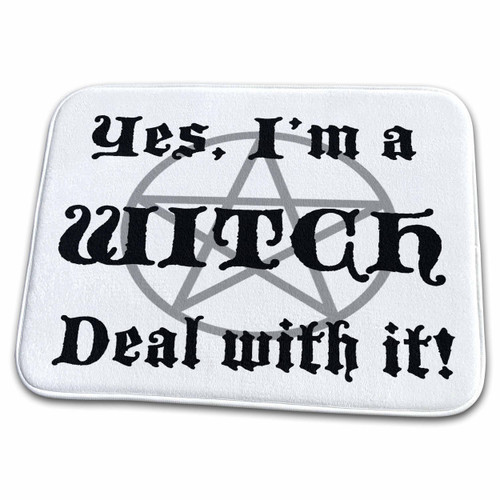3dRose EvaDane - Funny Quotes - Yes, Im a Witch Deal with it - Bathroom Bath Rug Mats (rug-157356-1)