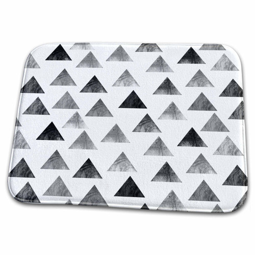 3dRose Black and White Triangle Pattern - Grey... - Bathroom Bath Rug Mats (rug-183943-1)