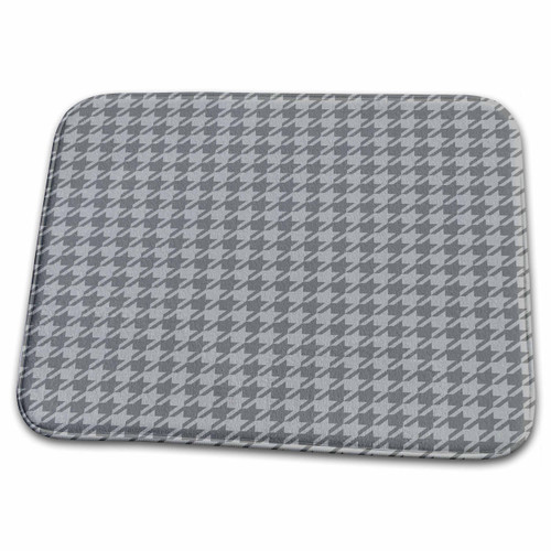 3dRose PS Art - Grey Houndstooth - Bathroom Bath Rug Mats (rug-192853-1)