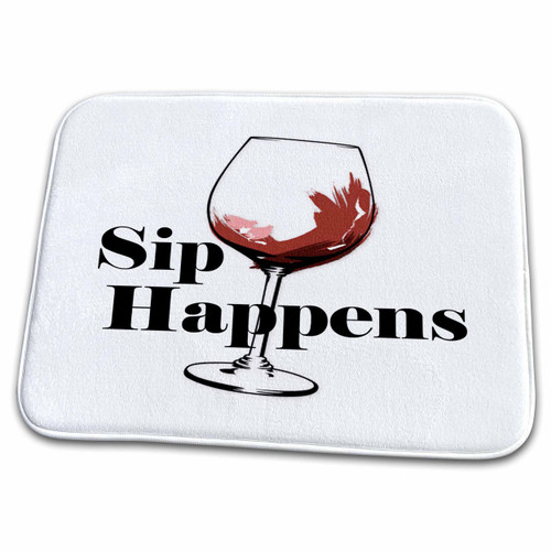 3dRose EvaDane - Funny Quotes - Sip Happens. - Bathroom Bath Rug Mats (rug-193342-1)