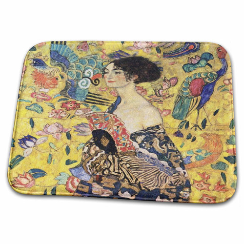 3dRose Print of Klimt Painting Lady with Fan pd-us - Bathroom Bath Rug Mats (rug-203694-1)