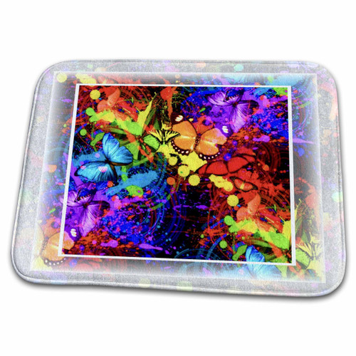 3dRose Butterfly Splatter - Bathroom Bath Rug Mats (rug-21244-1) 3dRose Butterfly Splatter - Bathroom Bath Rug Mats (rug-21244-1)