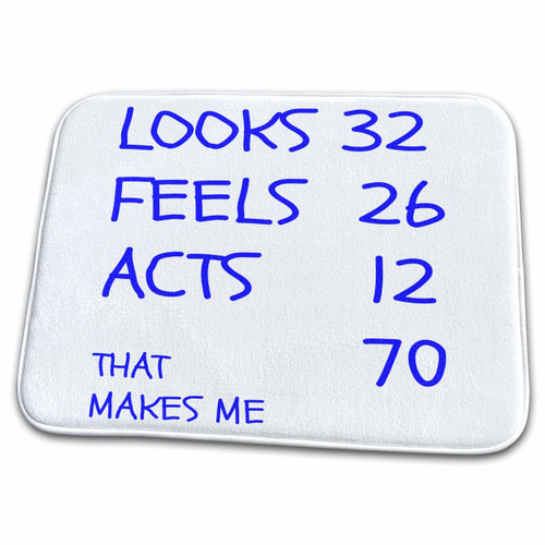 3dRose That Makes me 70, Blue Lettering - Bathroom Bath Rug Mats (rug-214427-1)