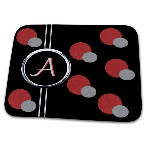 3dRose Modern Geometric Black Red Grey Circle Pattern... - Bathroom Bath Rug Mats (rug-215244-1)