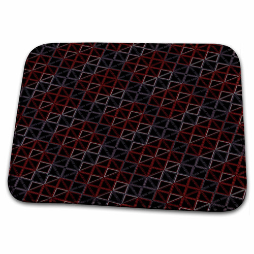3dRose Black and Red Triangle Art - Bathroom Bath Rug Mats (rug-21738-1)
