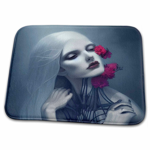 3dRose Day of The Dead Skeletal Woman - Bathroom Bath Rug Mats (rug-372336-1)