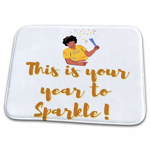 3dRose Simple Text of This is Your Year to Sparkle - Bathroom Bath Rug Mats (rug-373135-1)