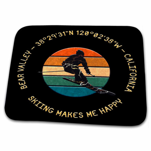 3dRose Bear Valley, California. Man Skier. Yellow, Black - Bathroom Bath Rug Mats (rug-374828-1)