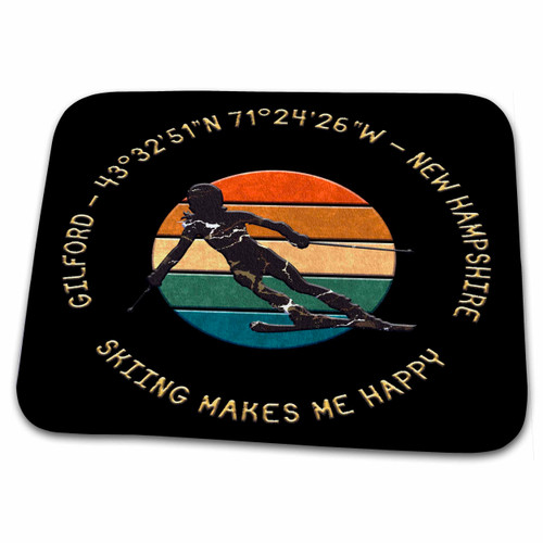 3dRose Gilford, New Hampshire. Woman Skier. Yellow, Black - Bathroom Bath Rug Mats (rug-374885-1)